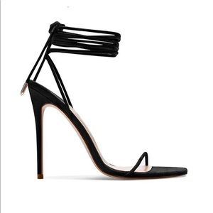 FEMME LA Barely There Lace Up Heel - Noir